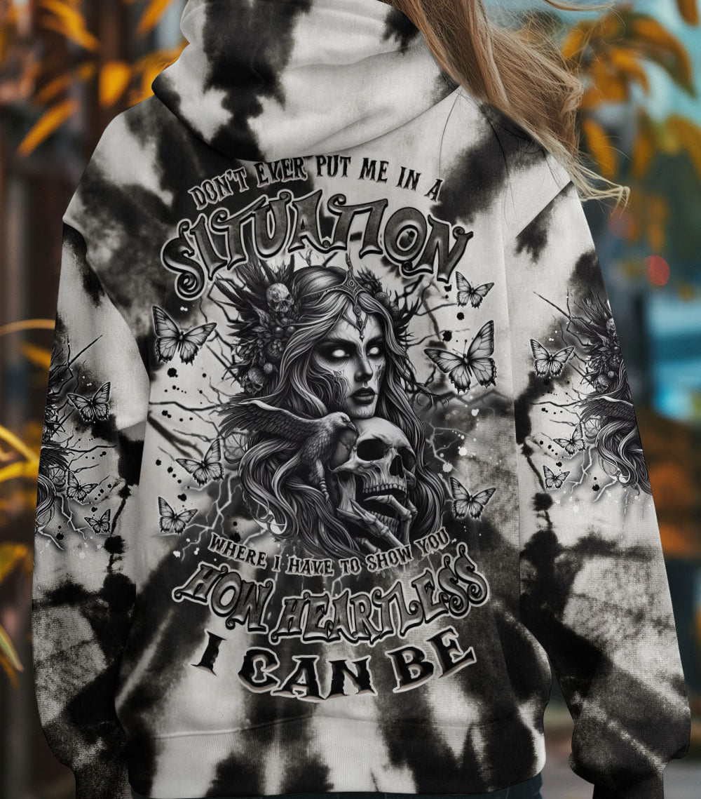 HOW HEARTLESS I CAN BE TATTOO SKULL LADY ALL OVER PRINT - TLNZ0703251