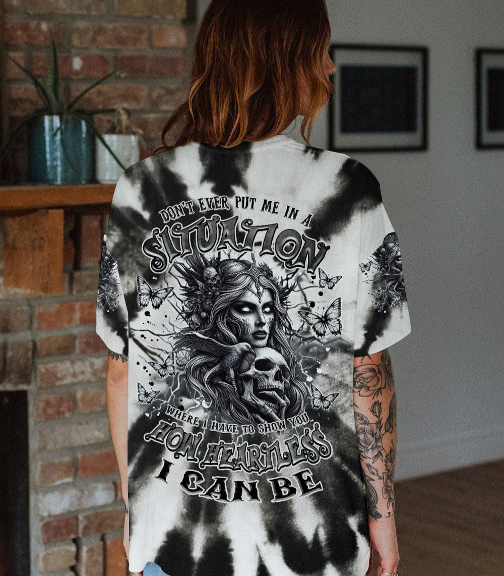 HOW HEARTLESS I CAN BE TATTOO SKULL LADY ALL OVER PRINT - TLNZ0703251