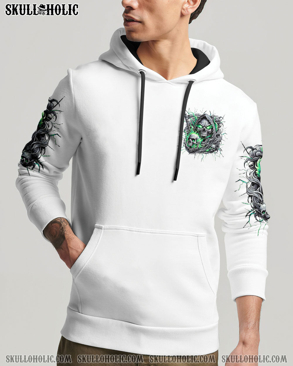 FIGHT ME IF YOU WISH REAPER SKULL ALL OVER PRINT -  TLNZ0802251