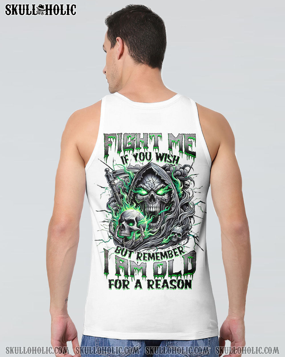 FIGHT ME IF YOU WISH REAPER SKULL ALL OVER PRINT -  TLNZ0802251