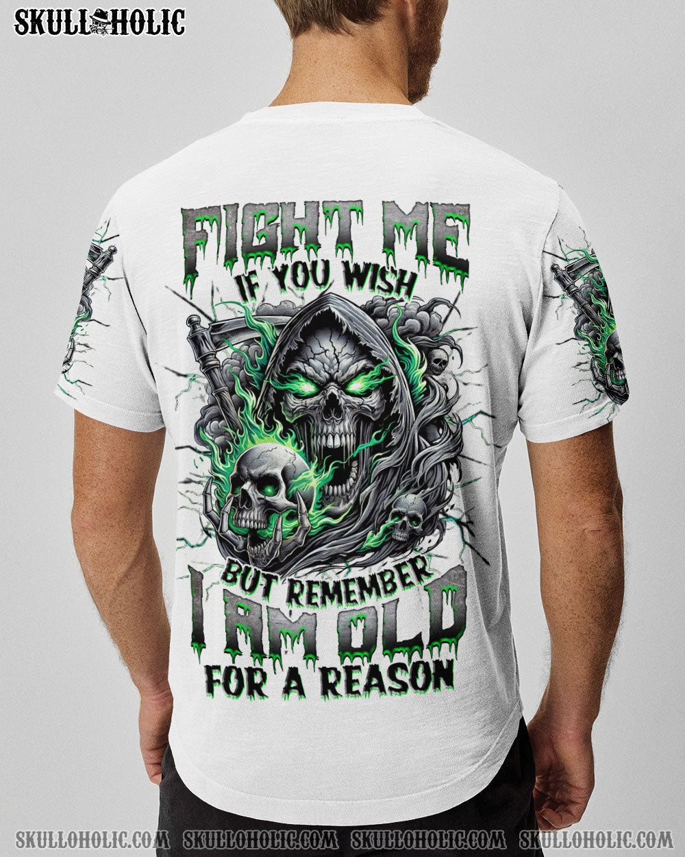 FIGHT ME IF YOU WISH REAPER SKULL ALL OVER PRINT -  TLNZ0802251