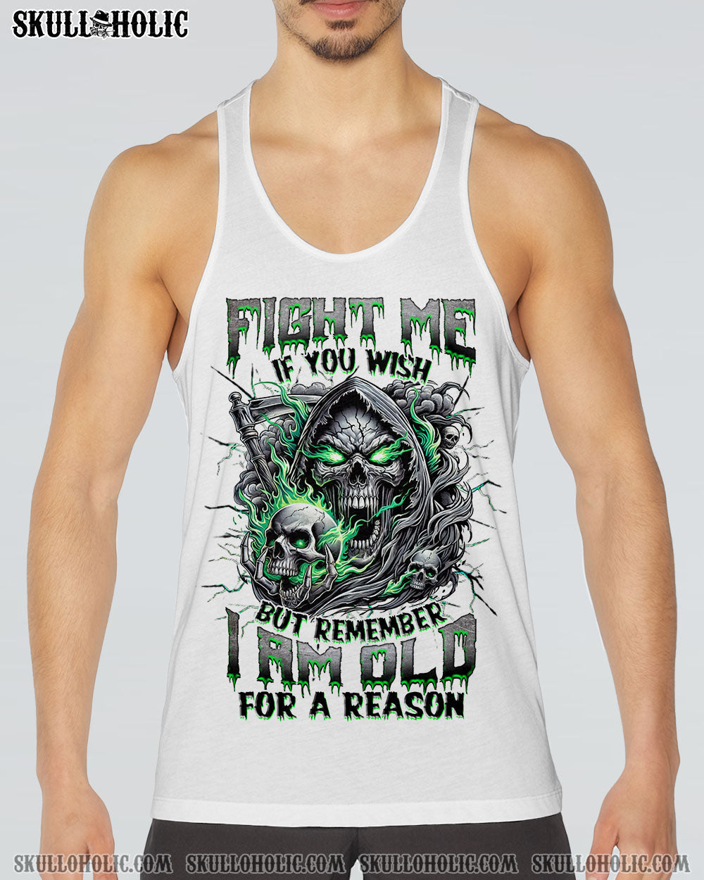 FIGHT ME IF YOU WISH REAPER SKULL ALL OVER PRINT -  TLNZ0802251