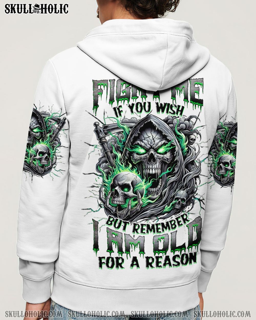 FIGHT ME IF YOU WISH REAPER SKULL ALL OVER PRINT -  TLNZ0802251