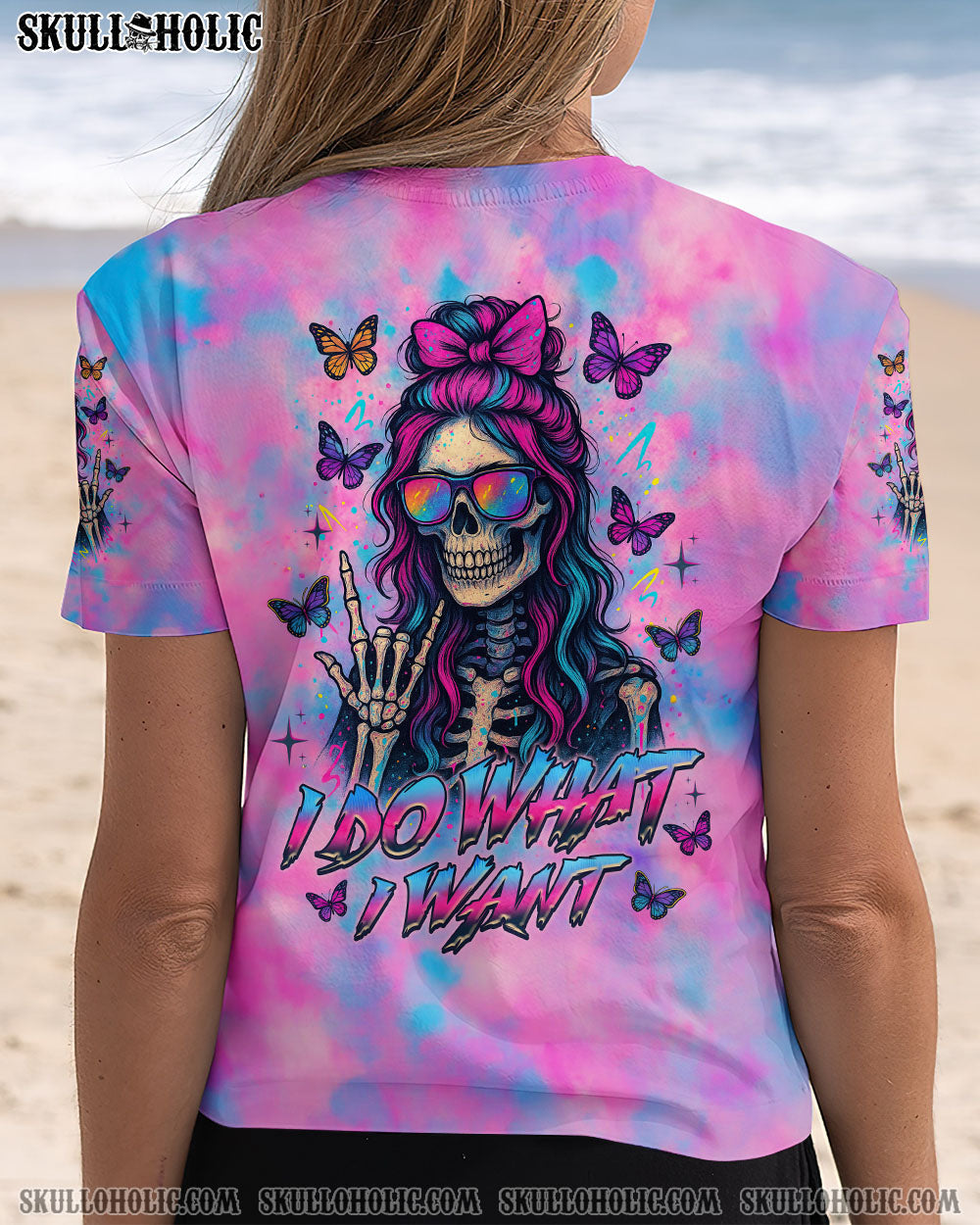 I DO WHAT I WANT MESSY BUN SKULL ALL OVER PRINT  - TLNZ0805253