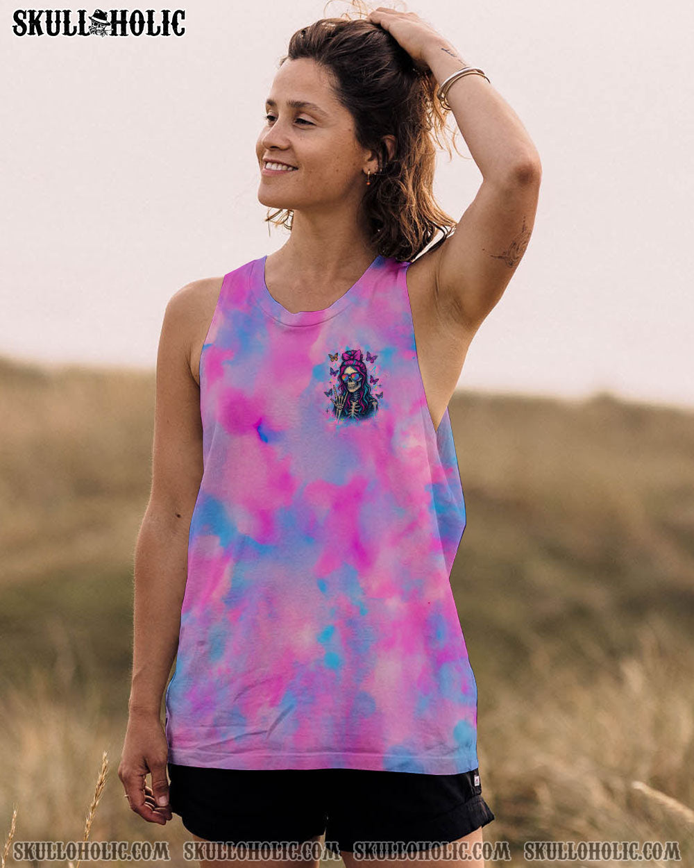 I DO WHAT I WANT MESSY BUN SKULL ALL OVER PRINT  - TLNZ0805253