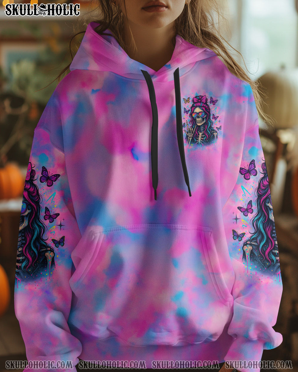 I DO WHAT I WANT MESSY BUN SKULL ALL OVER PRINT  - TLNZ0805253