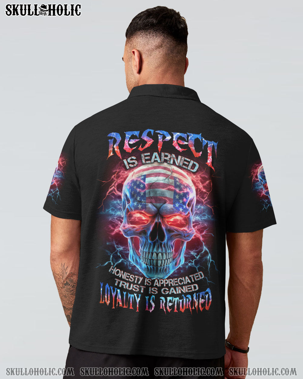 RESPECT IS EARNED SKULL FLAG ALL OVER PRINT - TLNZ0806232