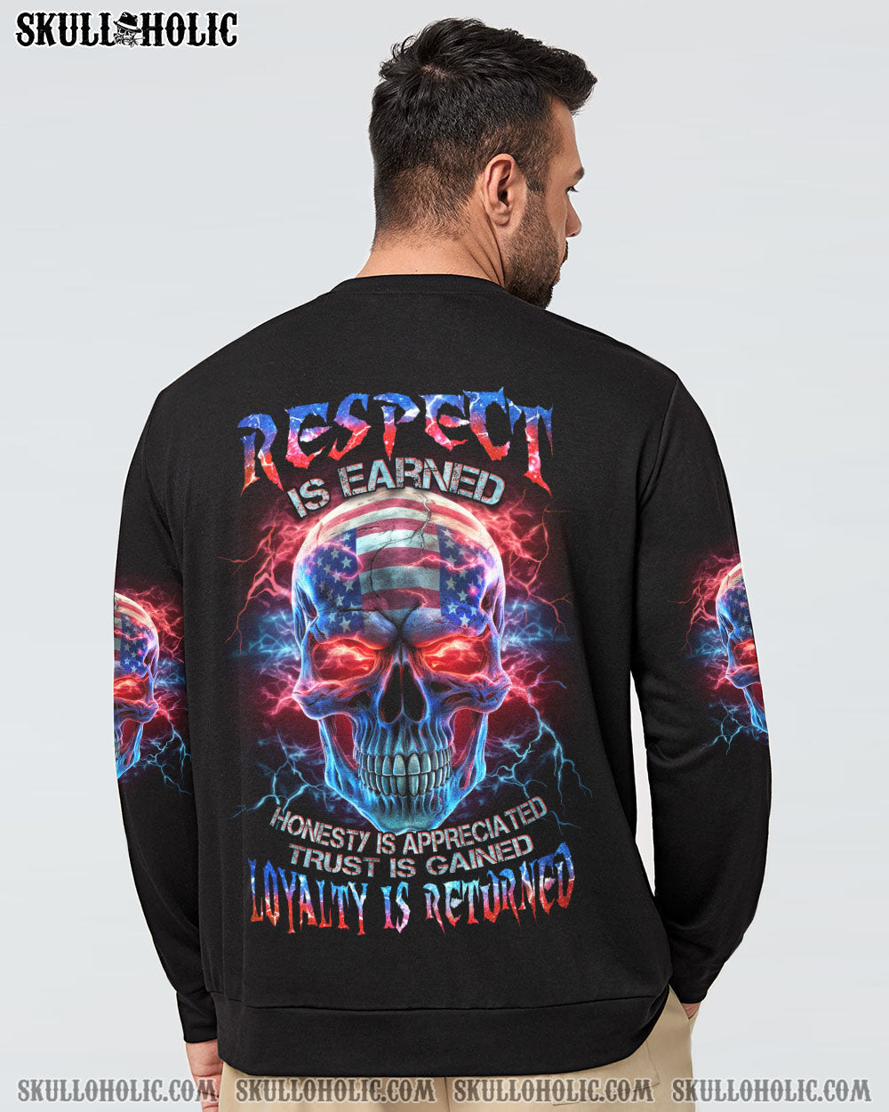 RESPECT IS EARNED SKULL FLAG ALL OVER PRINT - TLNZ0806232