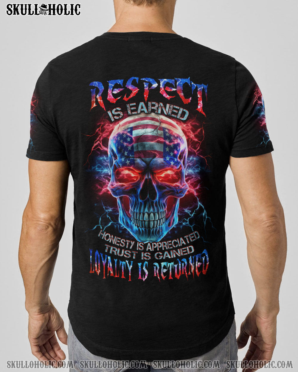 RESPECT IS EARNED SKULL FLAG ALL OVER PRINT - TLNZ0806232