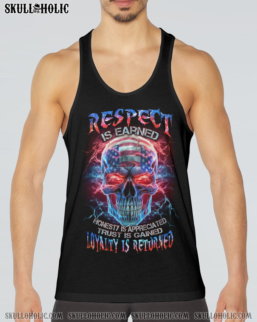 RESPECT IS EARNED SKULL FLAG ALL OVER PRINT - TLNZ0806232
