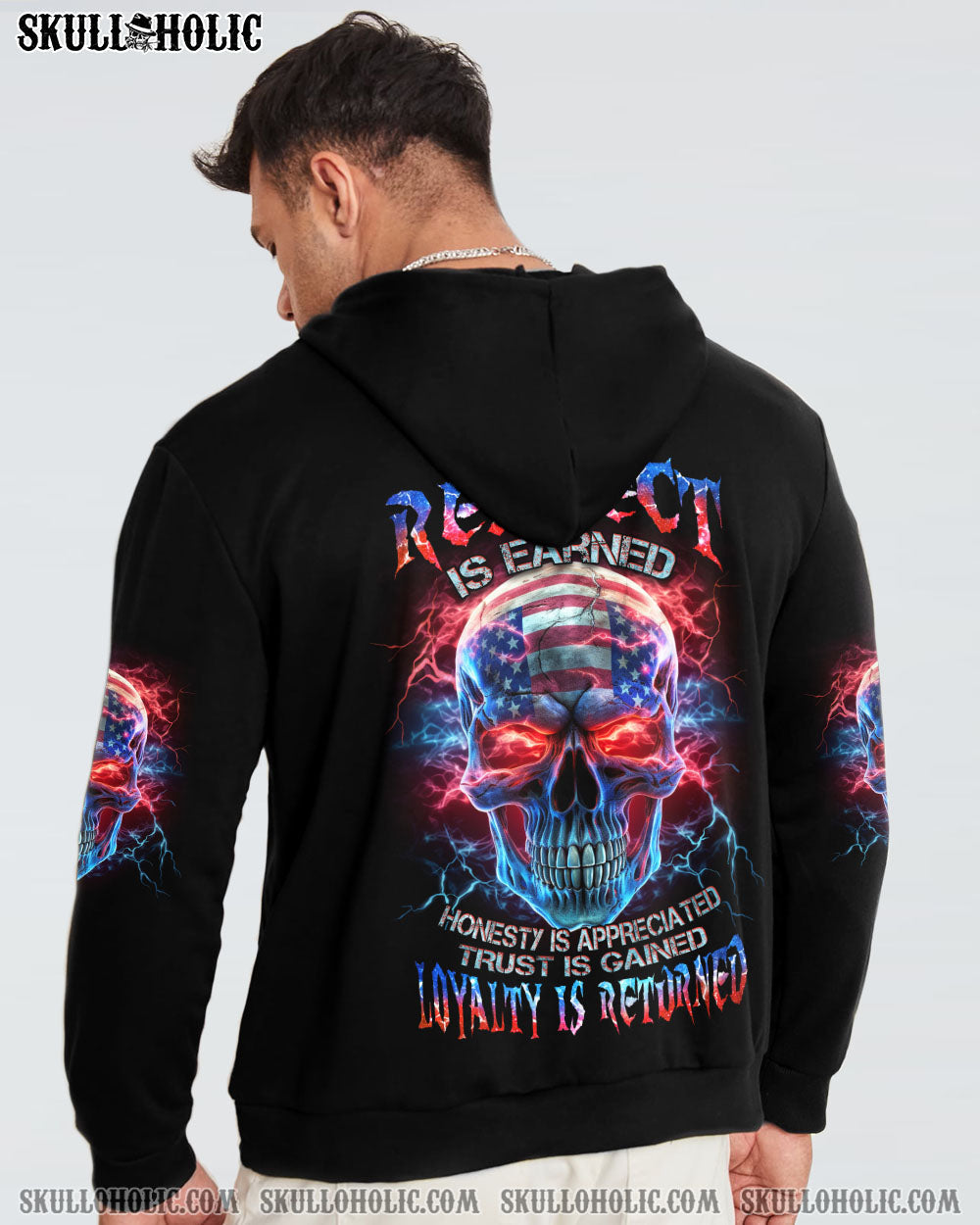 RESPECT IS EARNED SKULL FLAG ALL OVER PRINT - TLNZ0806232