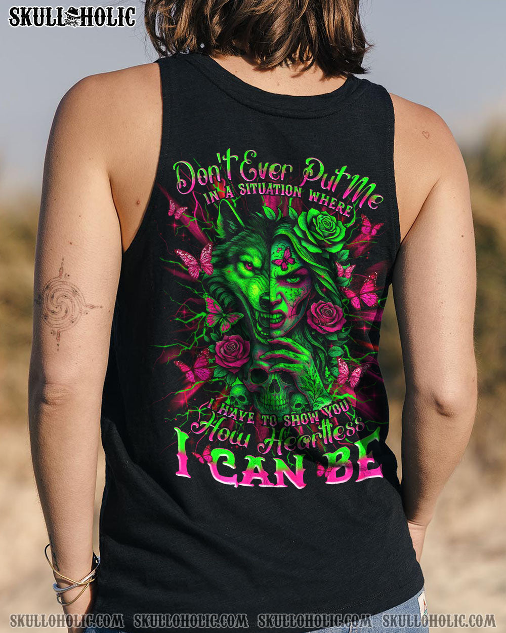 HOW HEARTLESS I CAN BE SKULL WOLF ALL OVER PRINT -  TLNZ1204252