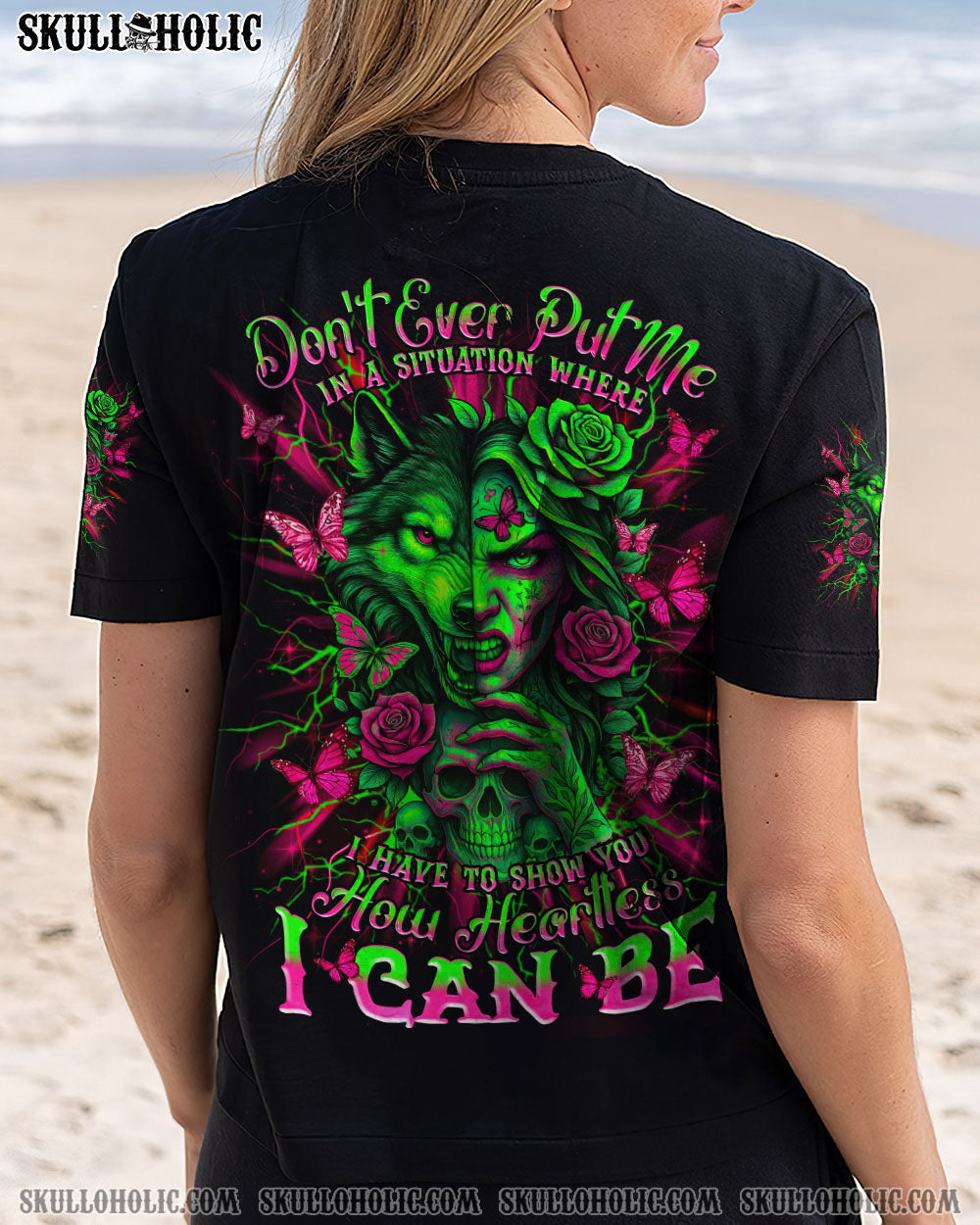 HOW HEARTLESS I CAN BE SKULL WOLF ALL OVER PRINT -  TLNZ1204252