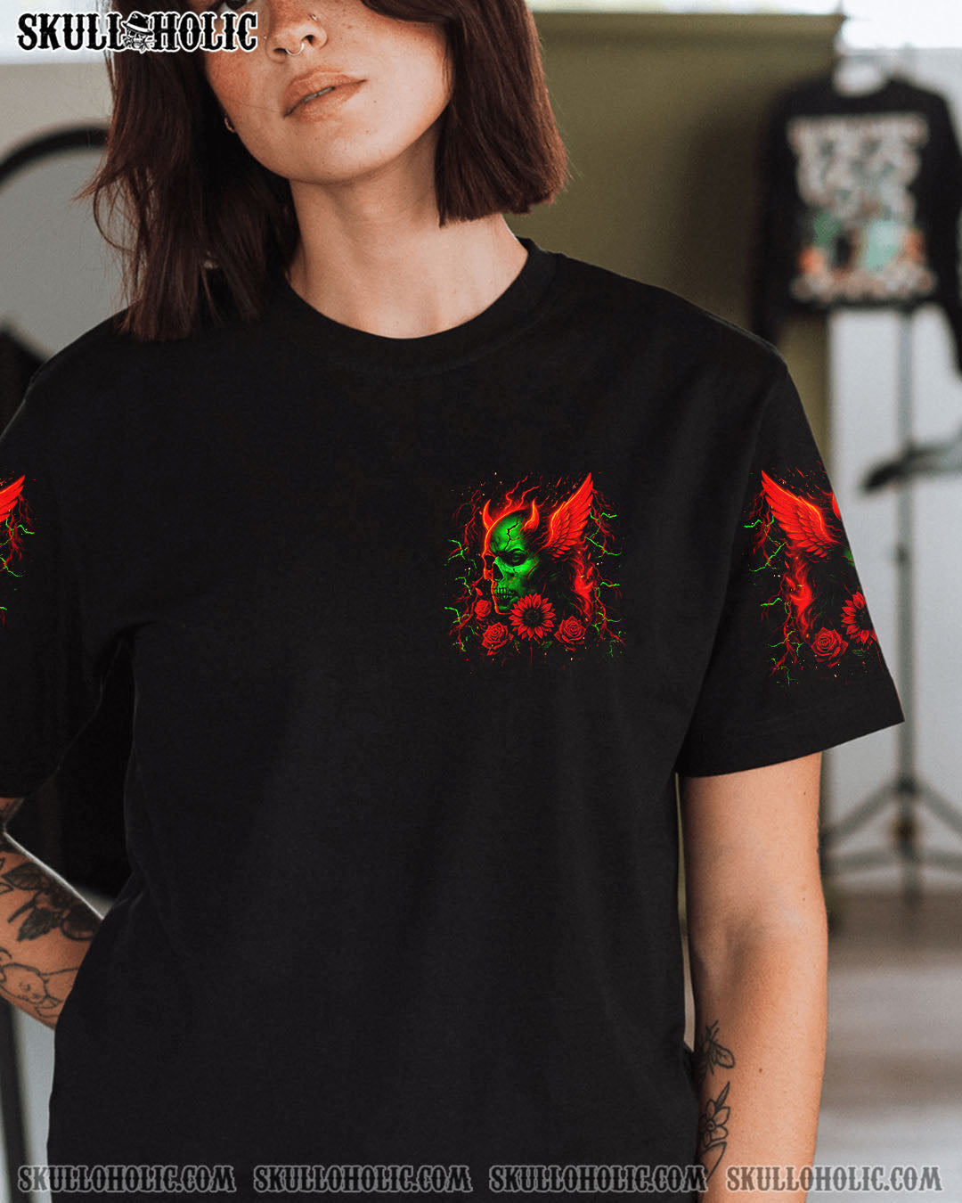 BE CAREFUL WHEN I'M SILENT SKULL DEVIL  ALL OVER PRINT   - TLNZ1804253