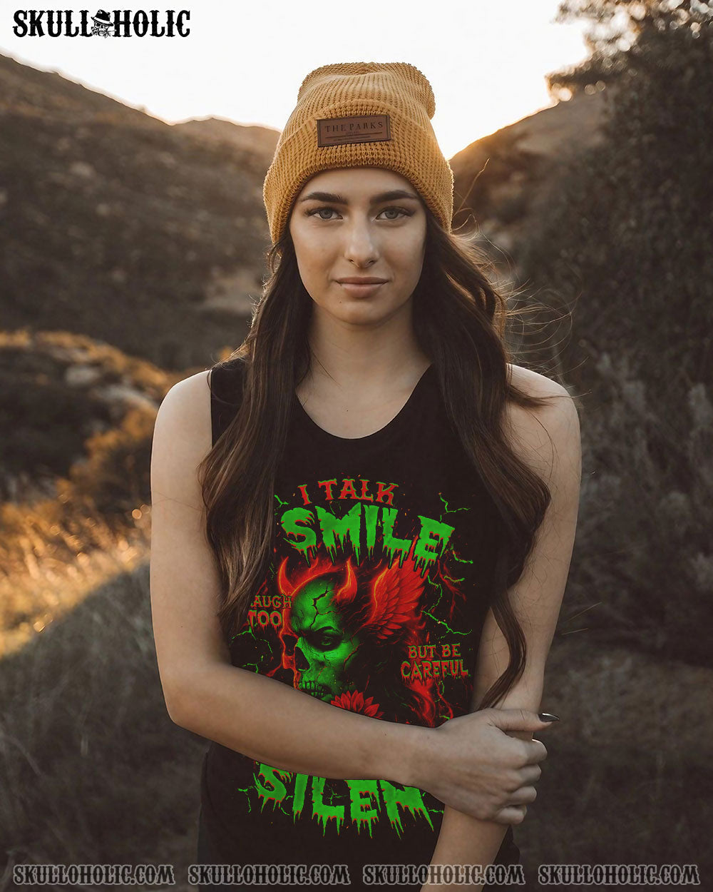 BE CAREFUL WHEN I'M SILENT SKULL DEVIL  ALL OVER PRINT   - TLNZ1804253