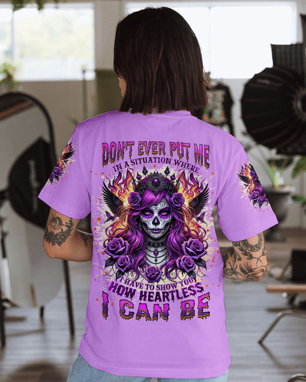 HOW HEARTLESS I CAN BE SKULL LADY ALL OVER PRINT - TLNZ2012241