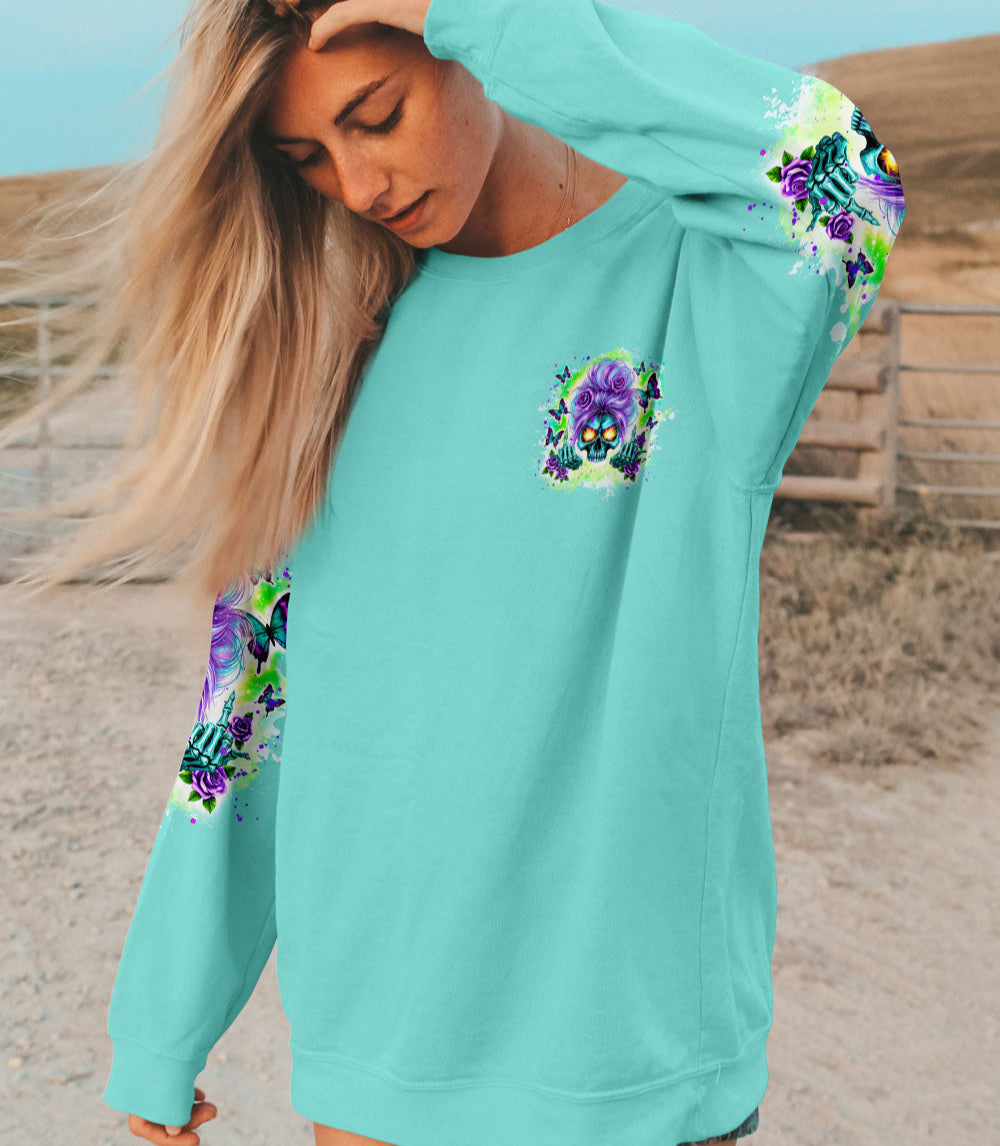 ASSUMING I WAS LIKE MOST GIRLS SKULL MESSY BUN ALL OVER PRINT - TLNZ2103253