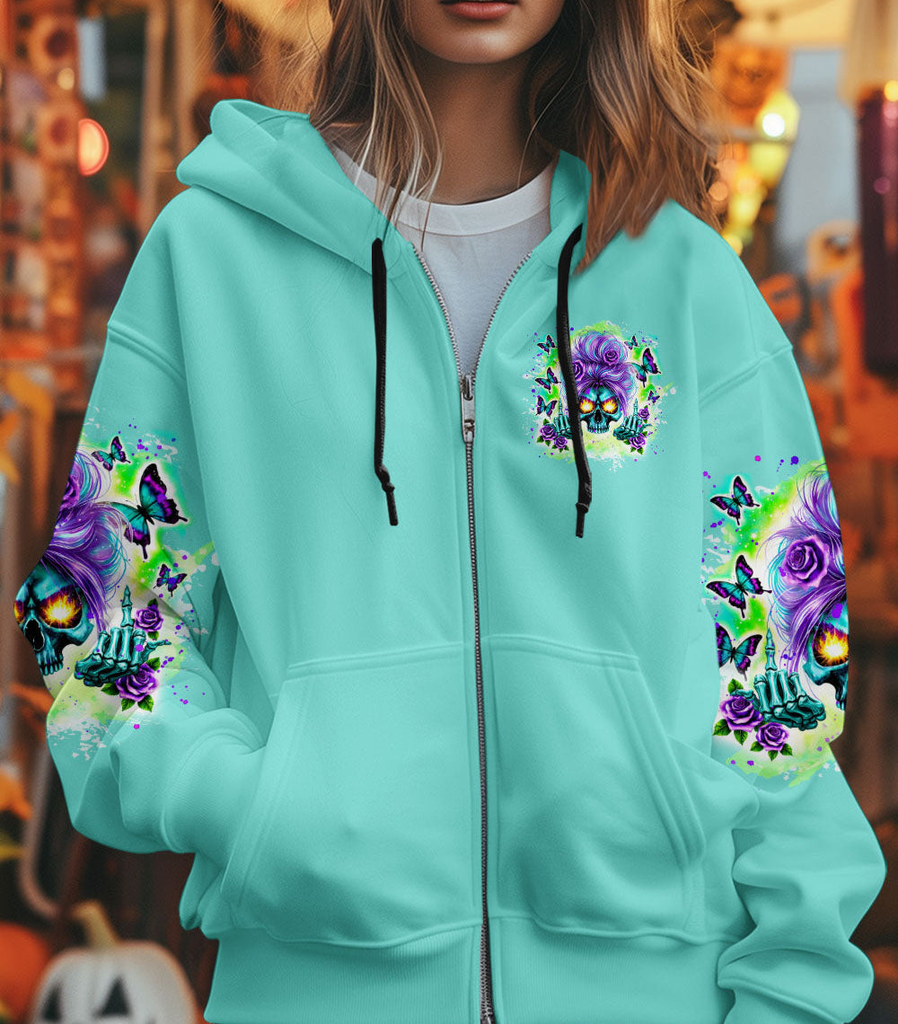 ASSUMING I WAS LIKE MOST GIRLS SKULL MESSY BUN ALL OVER PRINT - TLNZ2103253