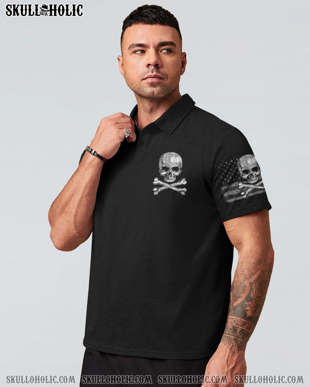 ZERO F GIVEN BONES SKULL B&W FLAG ALL OVER PRINT - TLNZ2304243