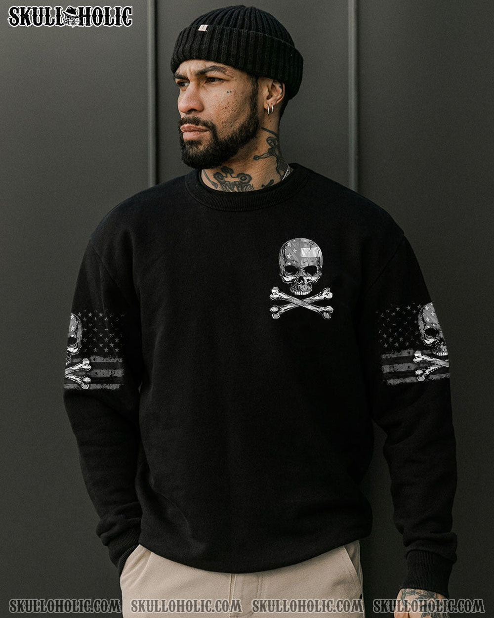 ZERO F GIVEN BONES SKULL B&W FLAG ALL OVER PRINT - TLNZ2304243