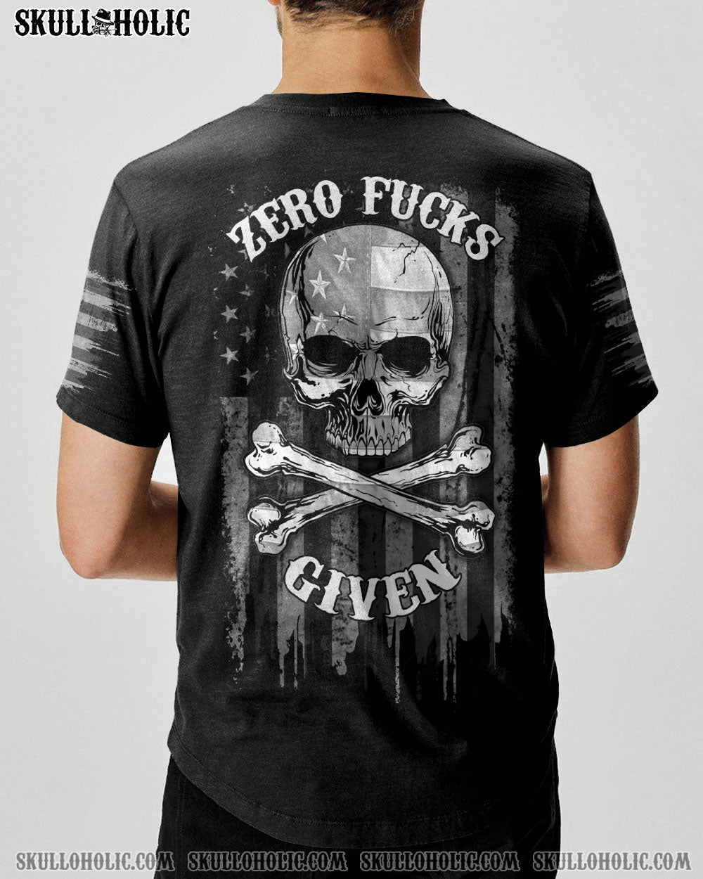 ZERO F GIVEN BONES SKULL B&W FLAG ALL OVER PRINT - TLNZ2304243