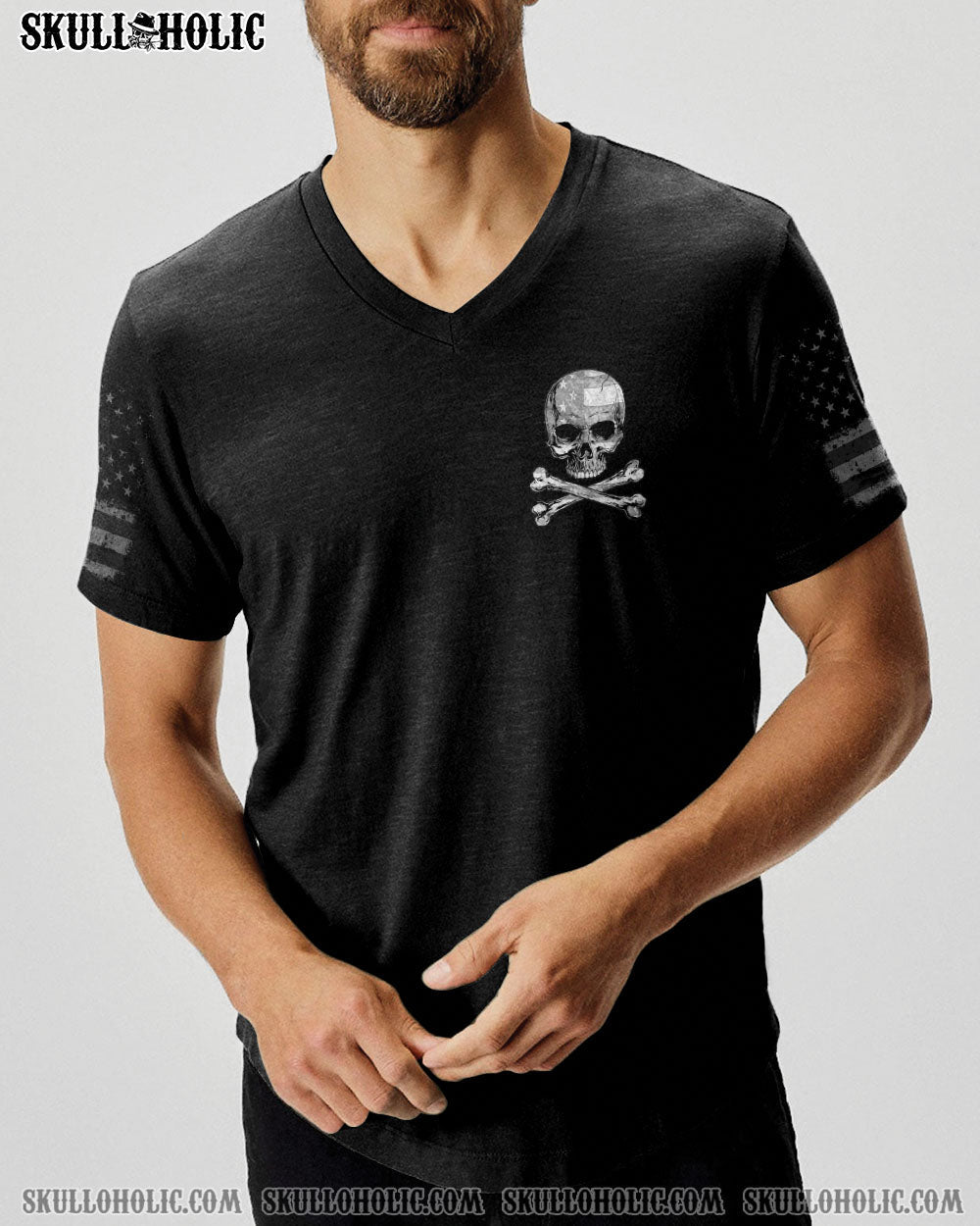 ZERO F GIVEN BONES SKULL B&W FLAG ALL OVER PRINT - TLNZ2304243