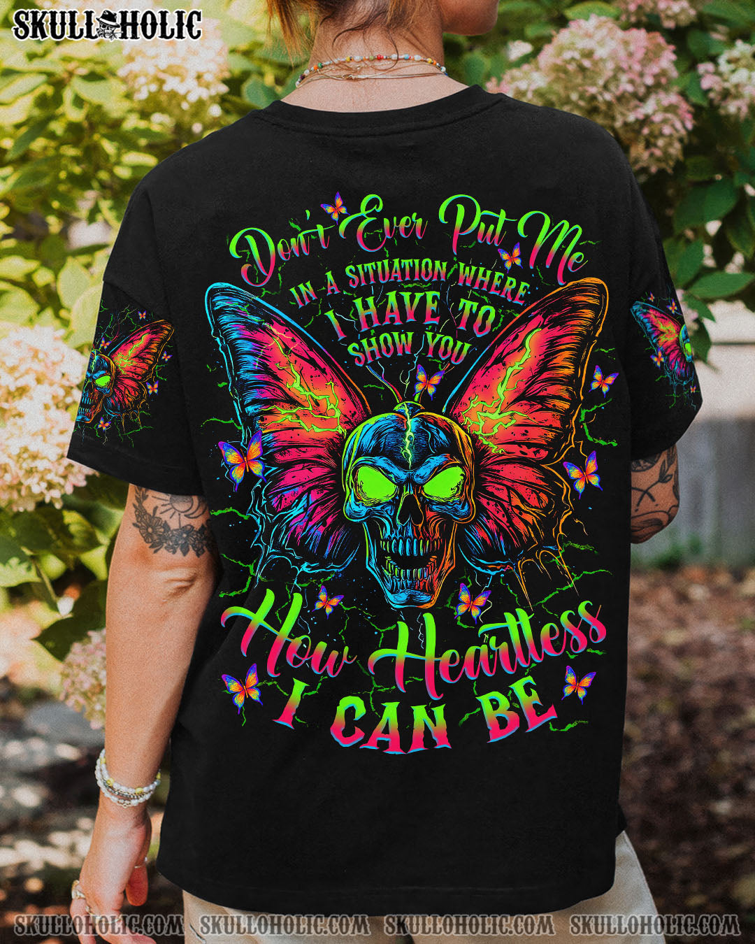HOW HEARTLESS I CAN BE SKULL BUTTERFLY ALL OVER PRINT - TLNZ2404254