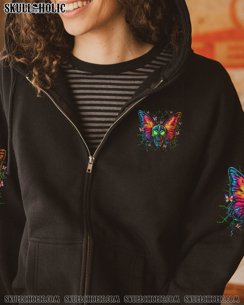 HOW HEARTLESS I CAN BE SKULL BUTTERFLY ALL OVER PRINT - TLNZ2404254