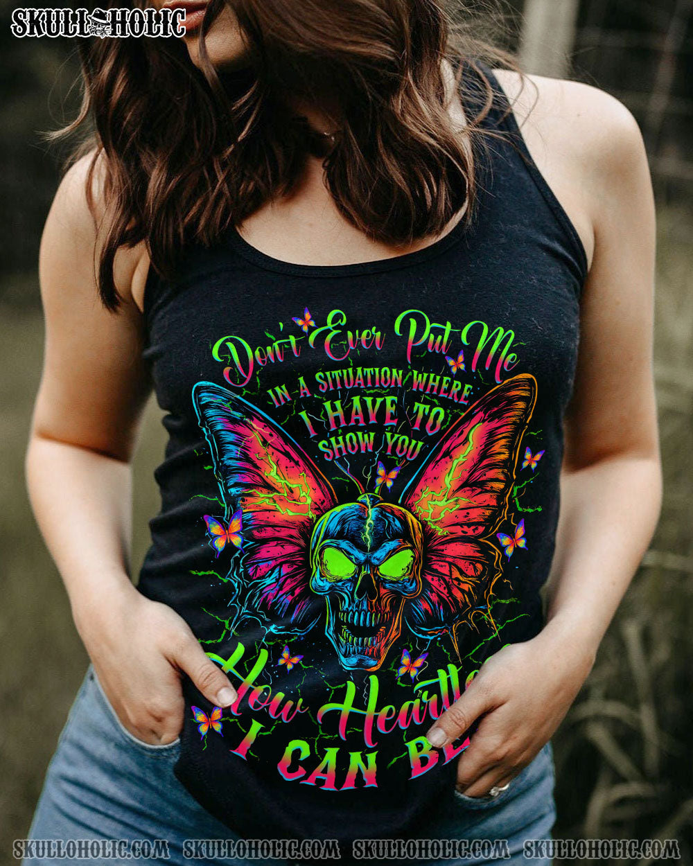HOW HEARTLESS I CAN BE SKULL BUTTERFLY ALL OVER PRINT - TLNZ2404254