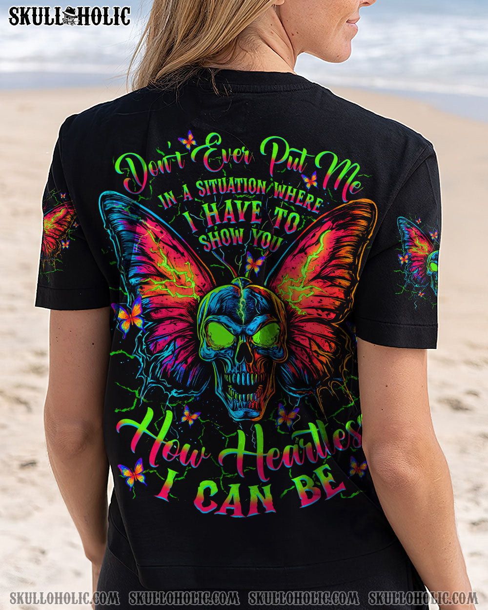HOW HEARTLESS I CAN BE SKULL BUTTERFLY ALL OVER PRINT - TLNZ2404254