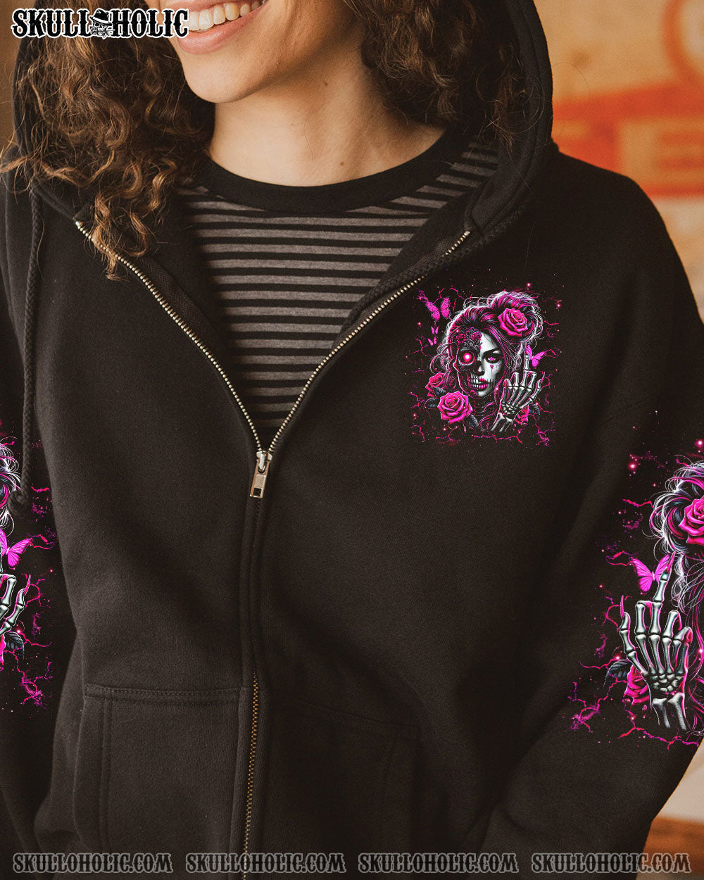 DON'T TRY TO FIGURE ME OUT SKULL MESSY BUN ALL OVER PRINT   - TLNZ2503251