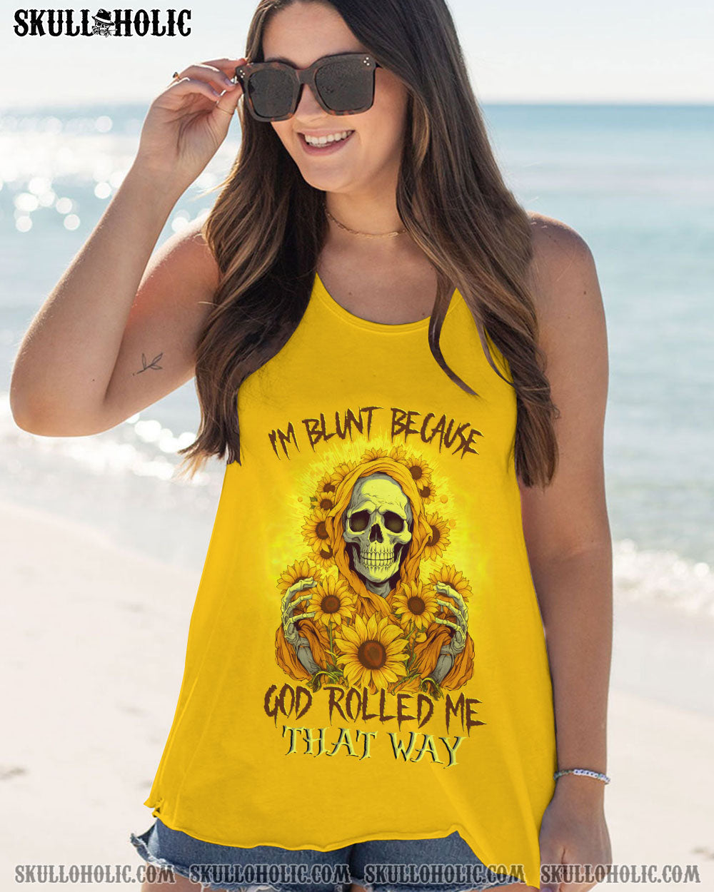 I'M BLUNT BECAUSE GOD ROLLED ME SUNFLOWER REAPER ALL OVER PRINT - TLNZ2606233