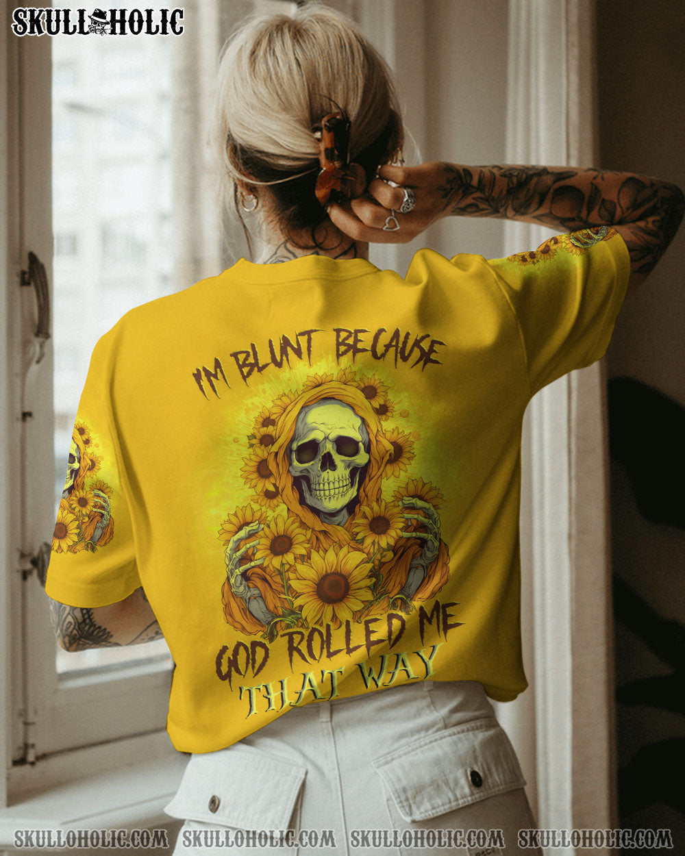 I'M BLUNT BECAUSE GOD ROLLED ME SUNFLOWER REAPER ALL OVER PRINT - TLNZ2606233