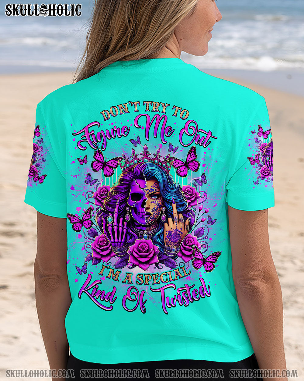 DON'T TRY TO FIGURE ME OUT SKULL LADY ALL OVER PRINT    - TLNZ2703251