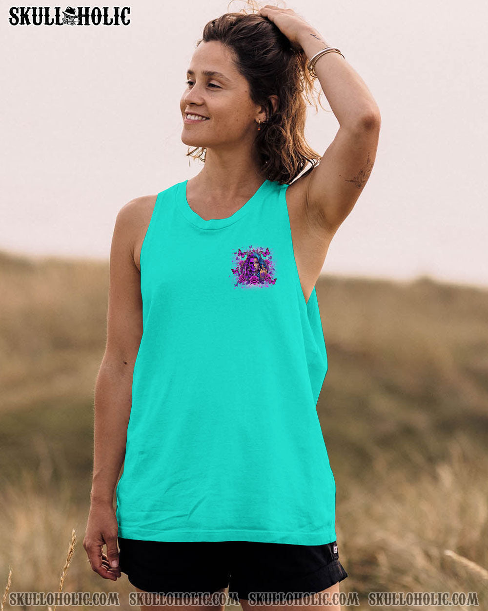 DON'T TRY TO FIGURE ME OUT SKULL LADY ALL OVER PRINT    - TLNZ2703251