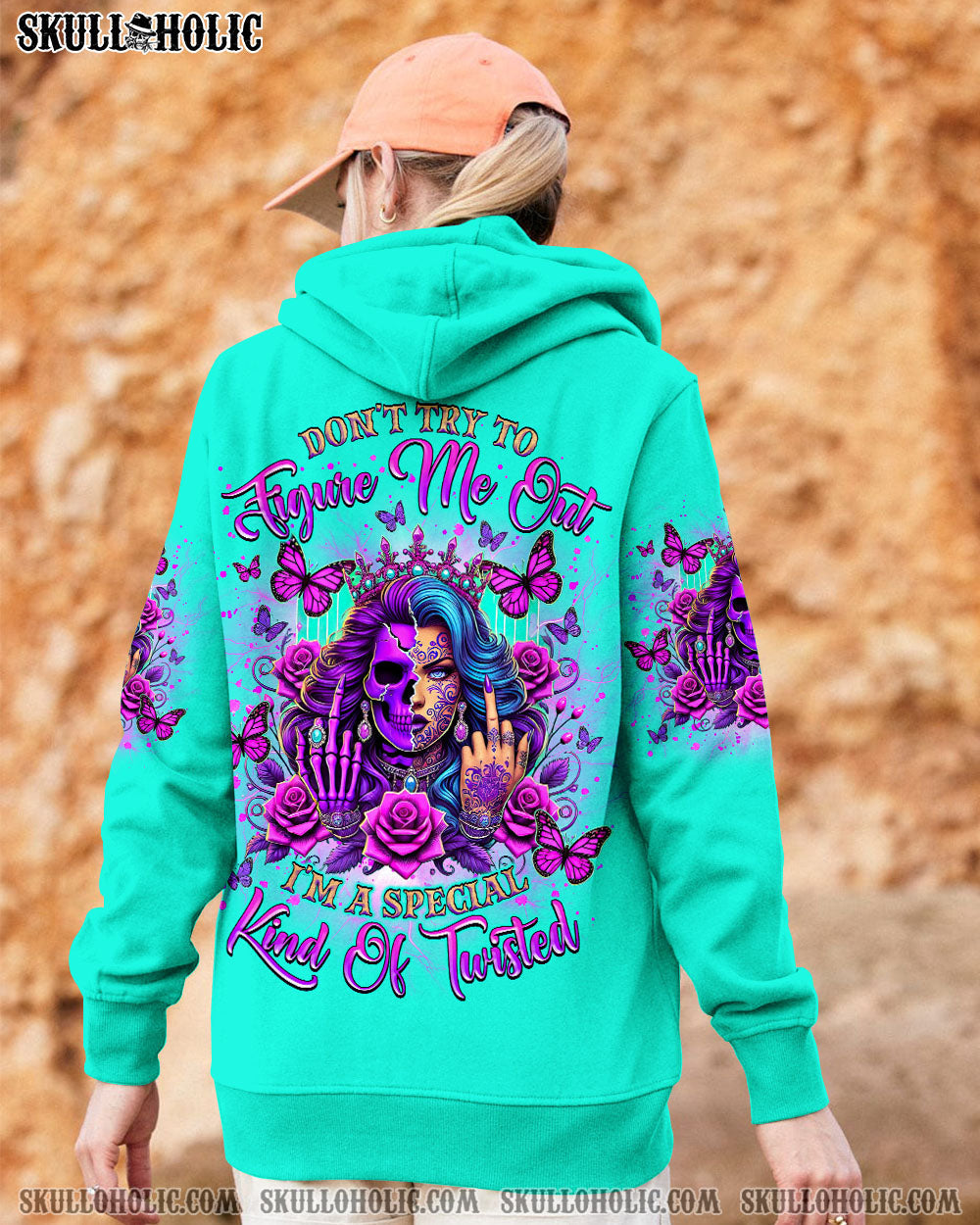 DON'T TRY TO FIGURE ME OUT SKULL LADY ALL OVER PRINT    - TLNZ2703251