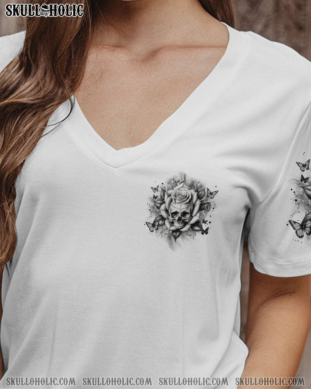 DON'T TRY TO FIGURE ME OUT SKULL ROSE  ALL OVER PRINT   - TLNZ2803253