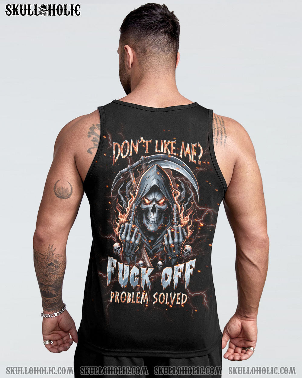 DON'T LIKE ME FCK OFF PROBLEM SOLVED REAPER SKULL ALL OVER PRINT - TLPQ1704242
