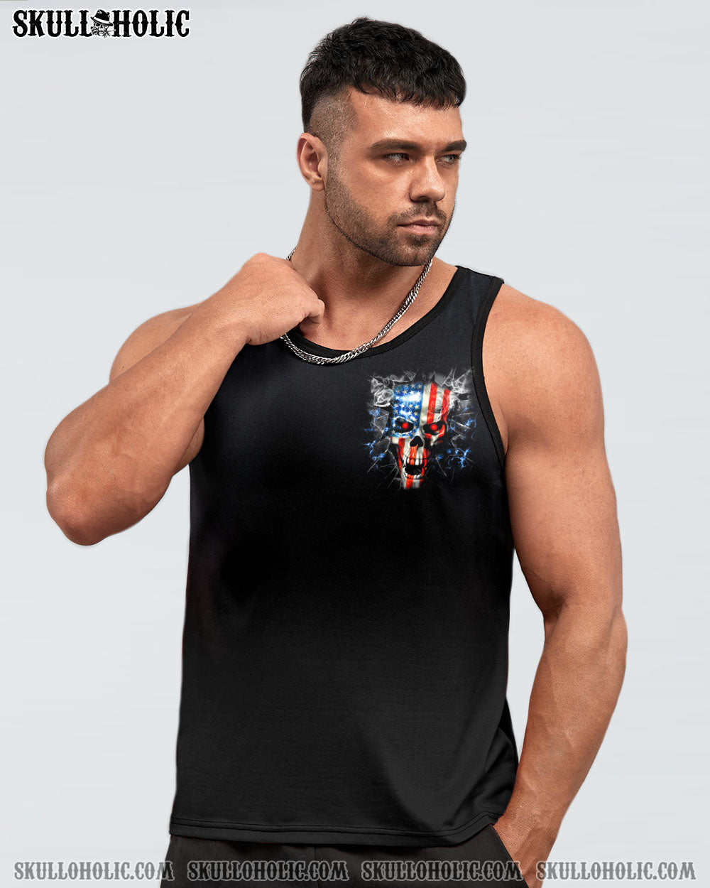 I'M NEVER ALONE SKULL FLAG ALL OVER PRINT - TLTM1006231