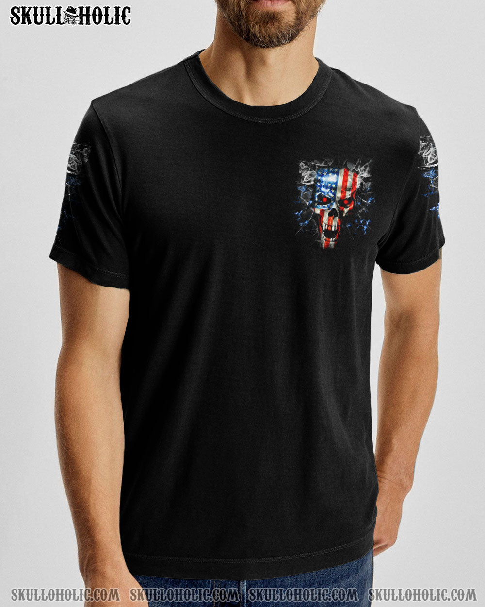 I'M NEVER ALONE SKULL FLAG ALL OVER PRINT - TLTM1006231