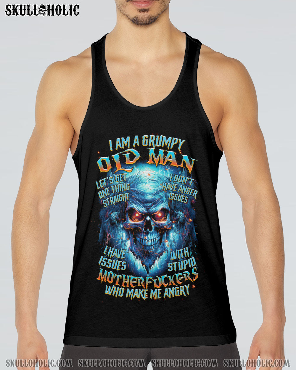 I AM A GRUMPY OLD MAN SKULL ALL OVER PRINT - TLTR0203246