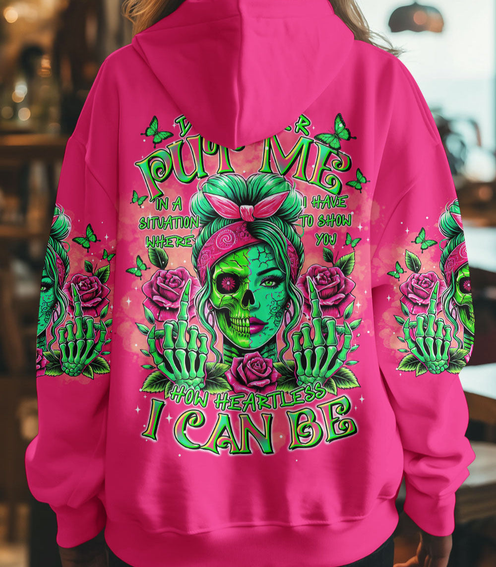 HOW HEARTLESS I CAN BE TATTOO SKULL MESSY BUN ALL OVER PRINT - TLTR0303251
