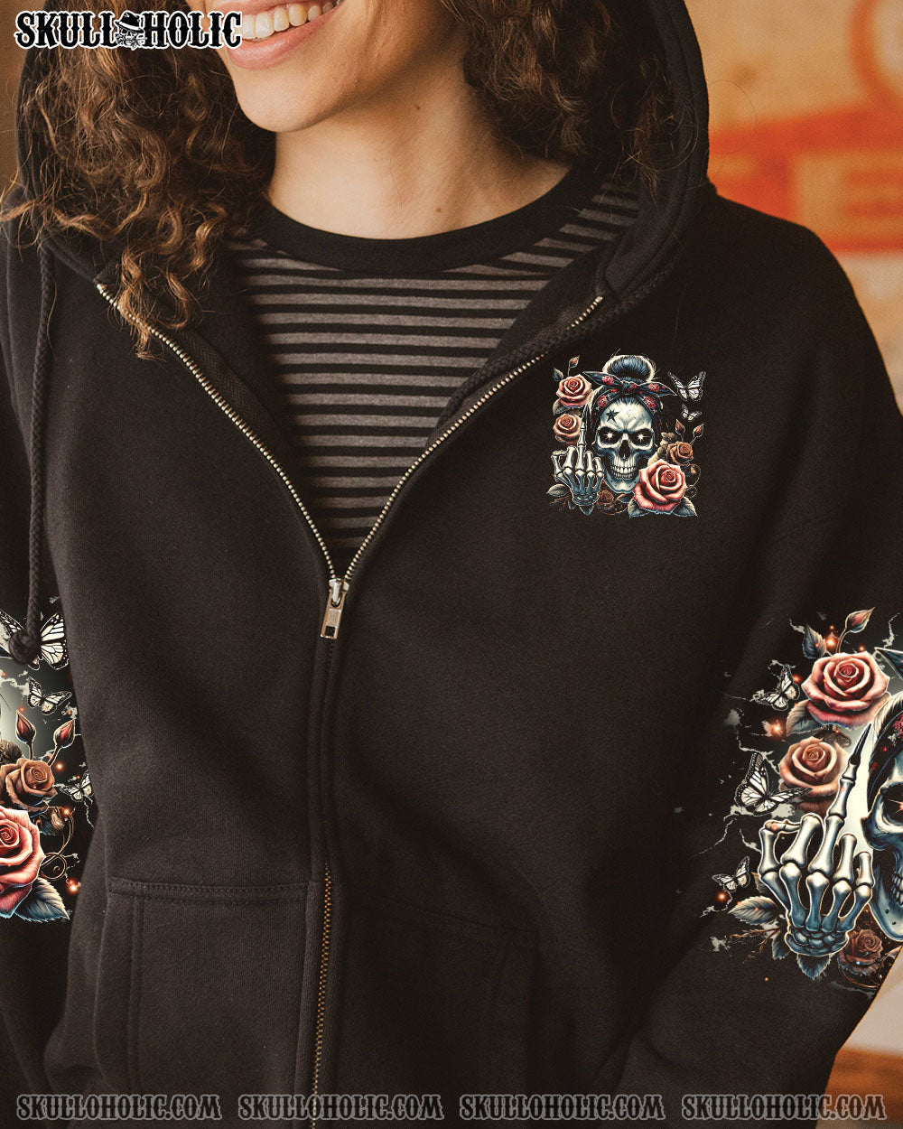 JUDGE ME WHEN SKULL MESSY BUN  ALL OVER PRINT   - TLTR0304251