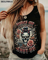 JUDGE ME WHEN SKULL MESSY BUN  ALL OVER PRINT   - TLTR0304251