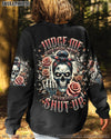 JUDGE ME WHEN SKULL MESSY BUN  ALL OVER PRINT   - TLTR0304251