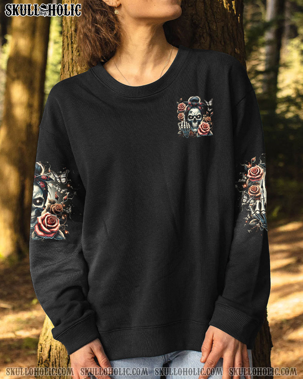 JUDGE ME WHEN SKULL MESSY BUN  ALL OVER PRINT   - TLTR0304251