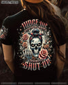 JUDGE ME WHEN SKULL MESSY BUN  ALL OVER PRINT   - TLTR0304251