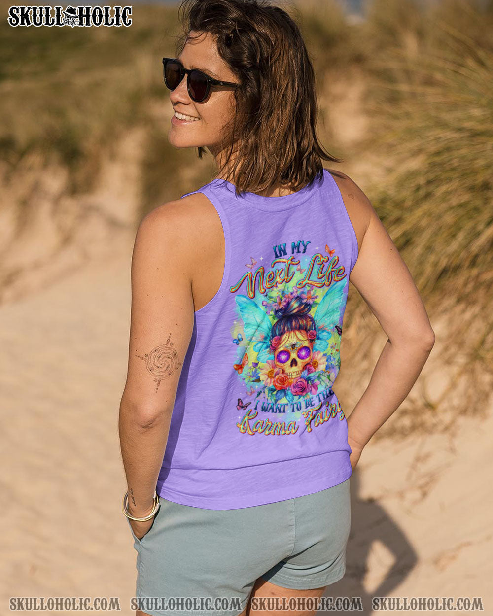 KARMA FAIRY SKULL MESSY BUN ALL OVER PRINT - TLTR0404252