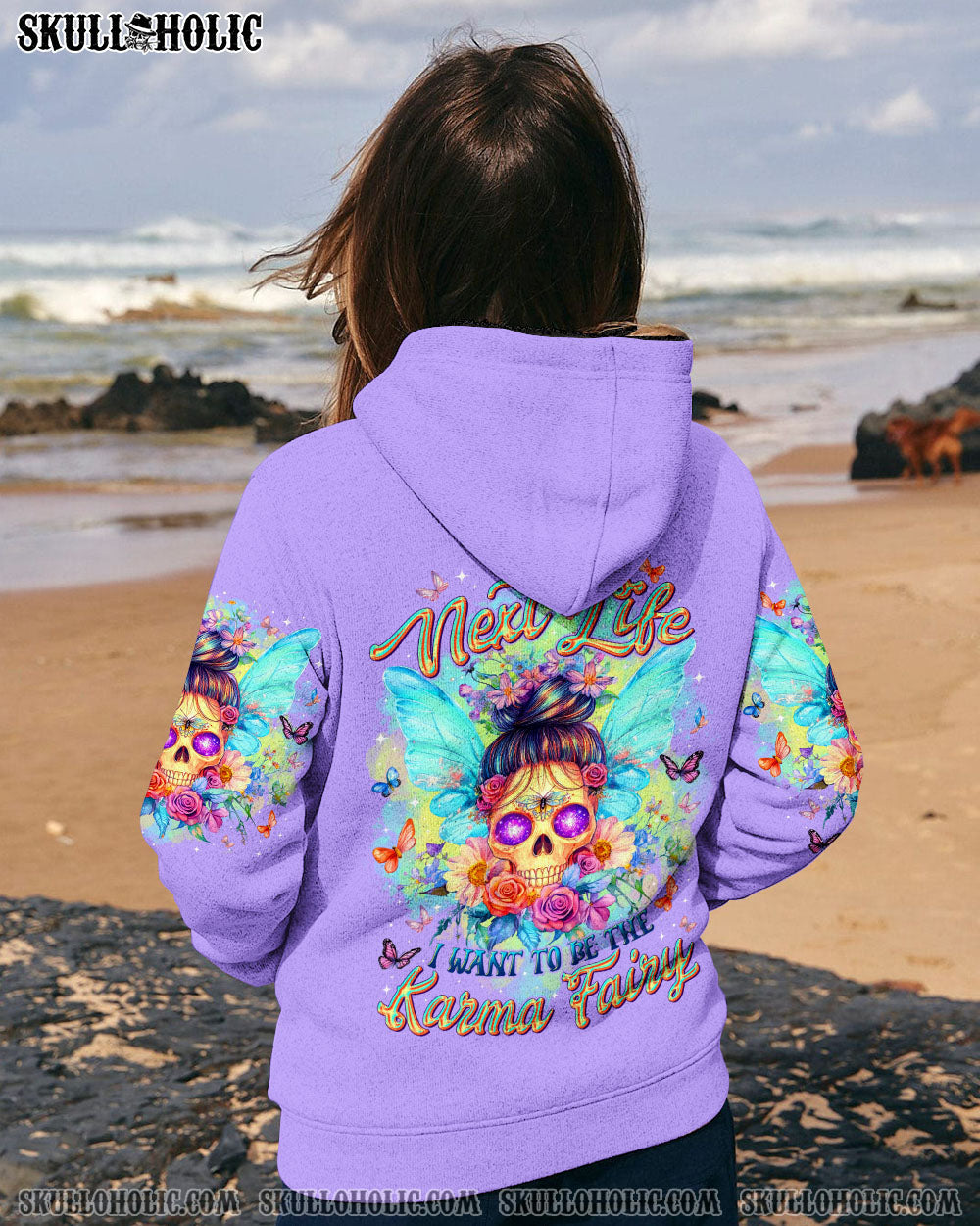 KARMA FAIRY SKULL MESSY BUN ALL OVER PRINT - TLTR0404252