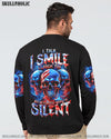 BE CAREFUL WHEN I'M SILENT 3 SKULLS ALL OVER PRINT - TLTR0407232